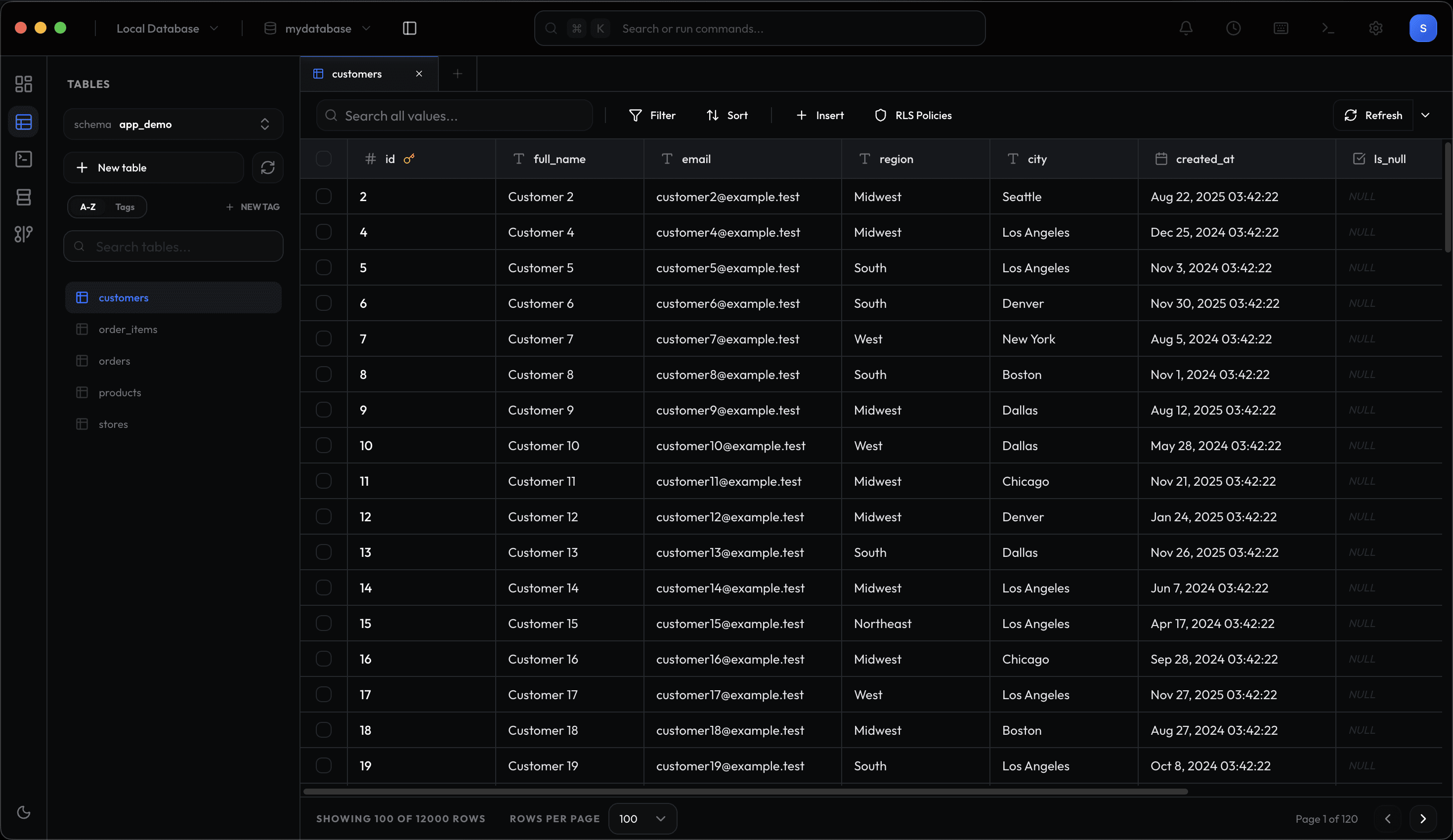 Rexa DB interface
